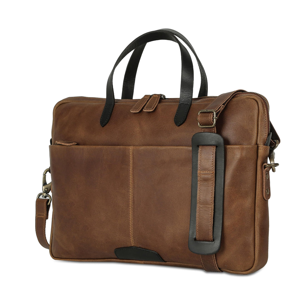 Leather Laptop Sleeve 15.5" with Shoulder Strap E322
