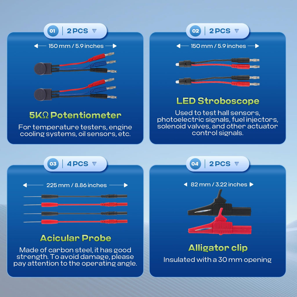 110 Pc Automotive Multimeter Test Leads Kit with Alligator Clips, Banana Plugs & Probes O10161