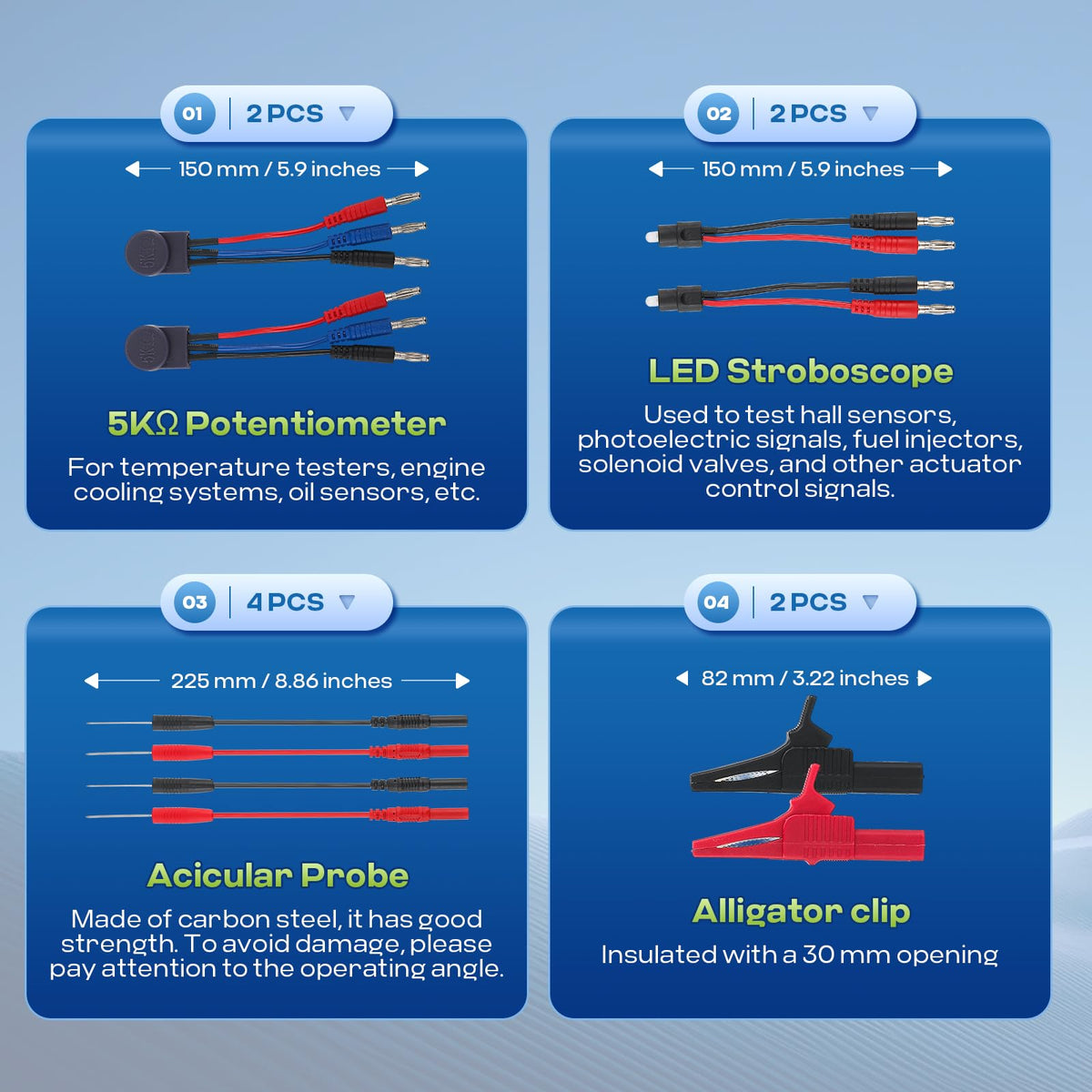 110 Pc Automotive Multimeter Test Leads Kit with Alligator Clips, Banana Plugs & Probes O10161