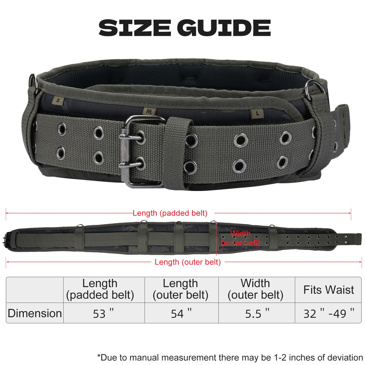 Camo Tool Belt with Suspenders Tool Pouch Organizer Heavy Duty J420