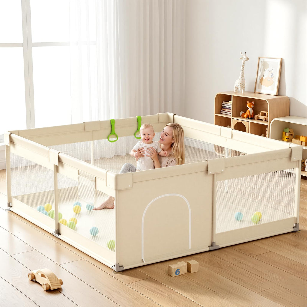 Beige Small Baby Playpen A44525