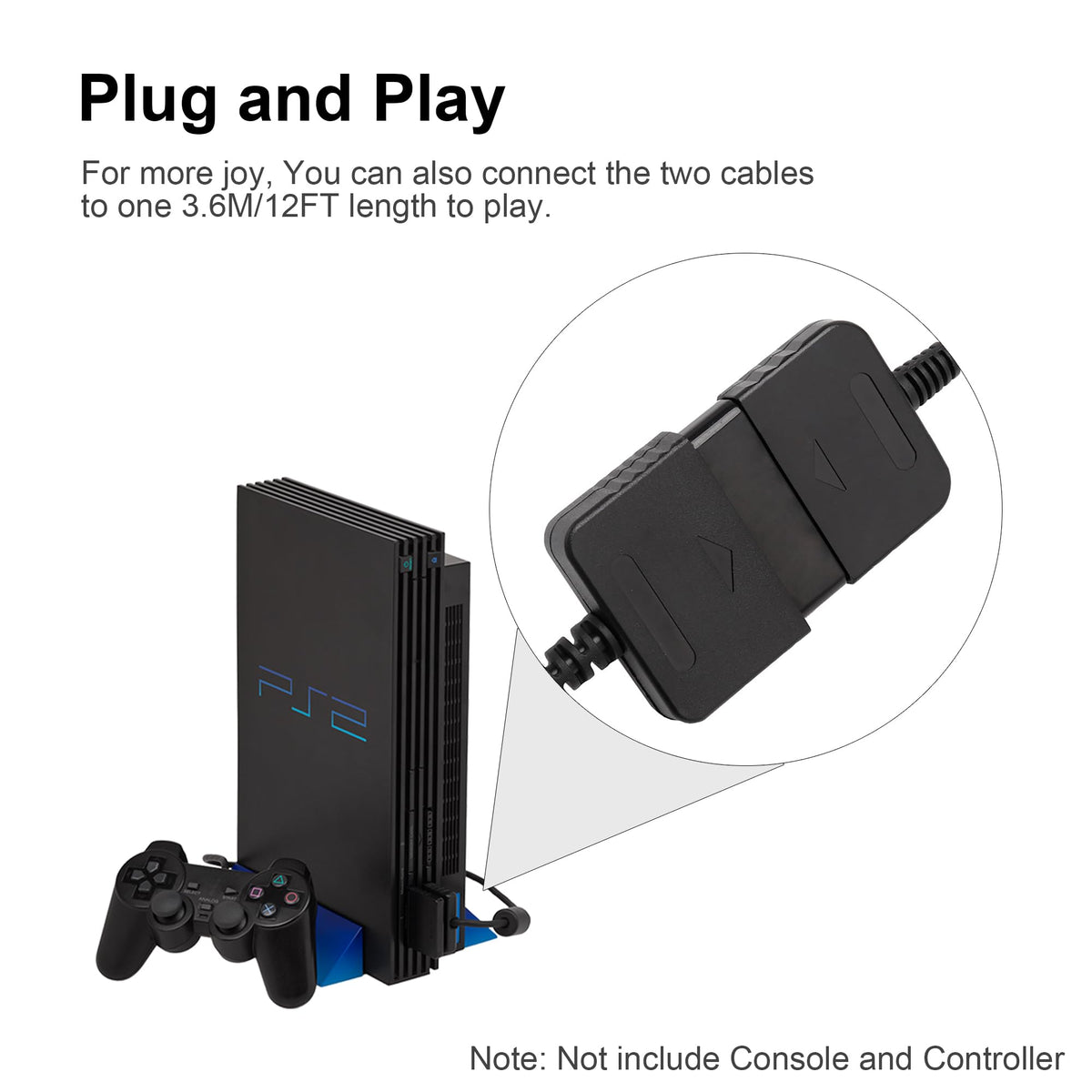 PS2 Controller Extension Cable 2-Pack 1.8M/6FT V1303