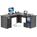 L Shaped Desk with Power Outlets P2590