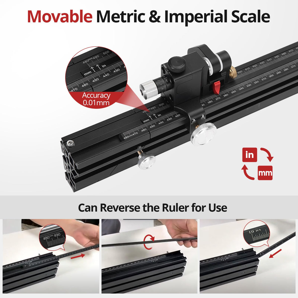Table Saw Miter Gauge with Aluminum Extended Fence V94419
