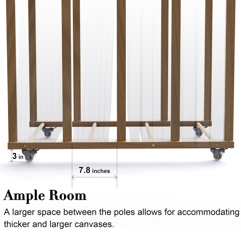 Art Canvas Storage Rack with Handle & Caster Wheels Z631
