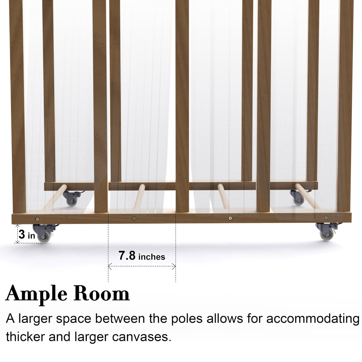 Art Canvas Storage Rack with Handle & Caster Wheels Z631