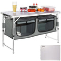 Folding Camping Cooking Table with Storage Organizer P895