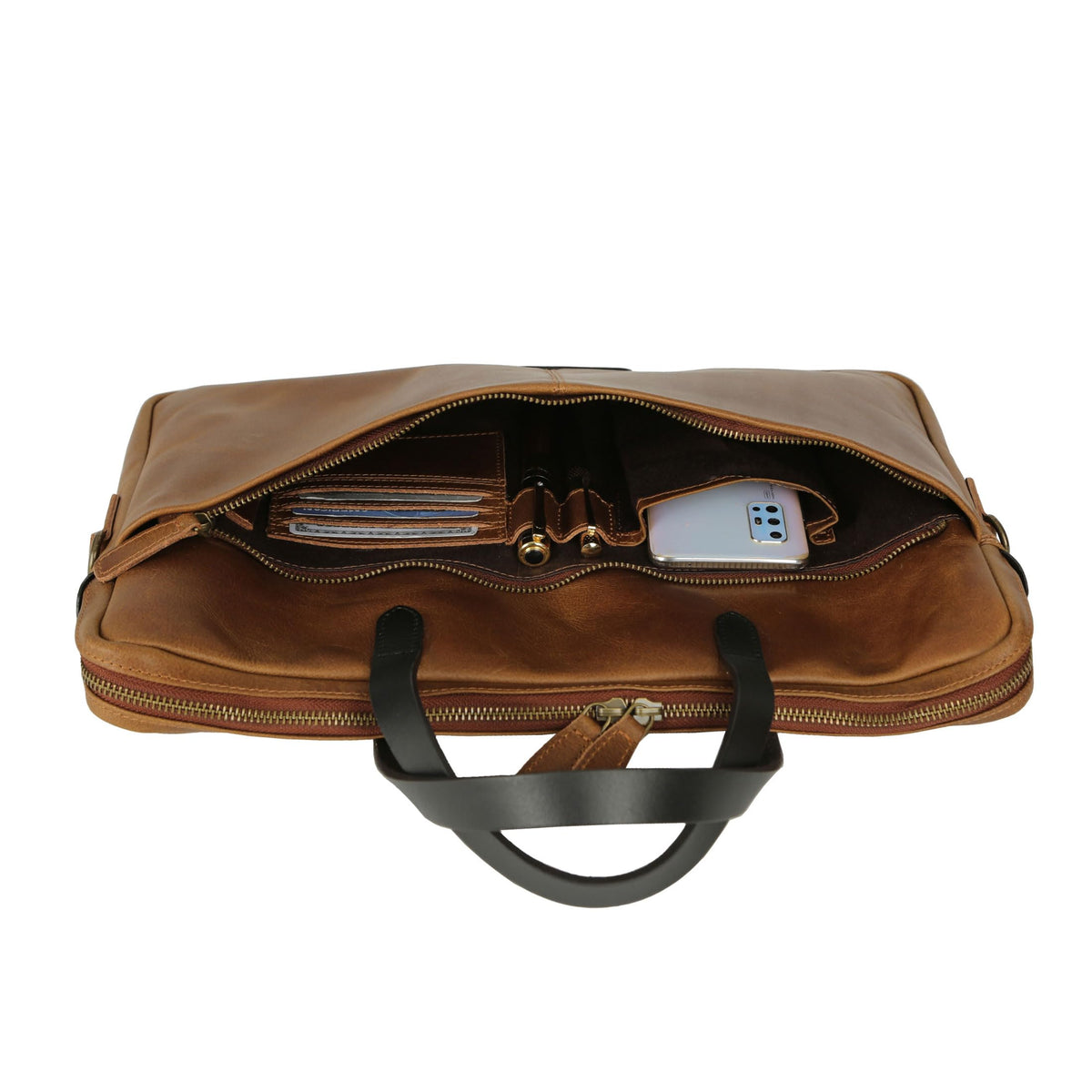 Leather Laptop Sleeve 15.5" with Shoulder Strap E322