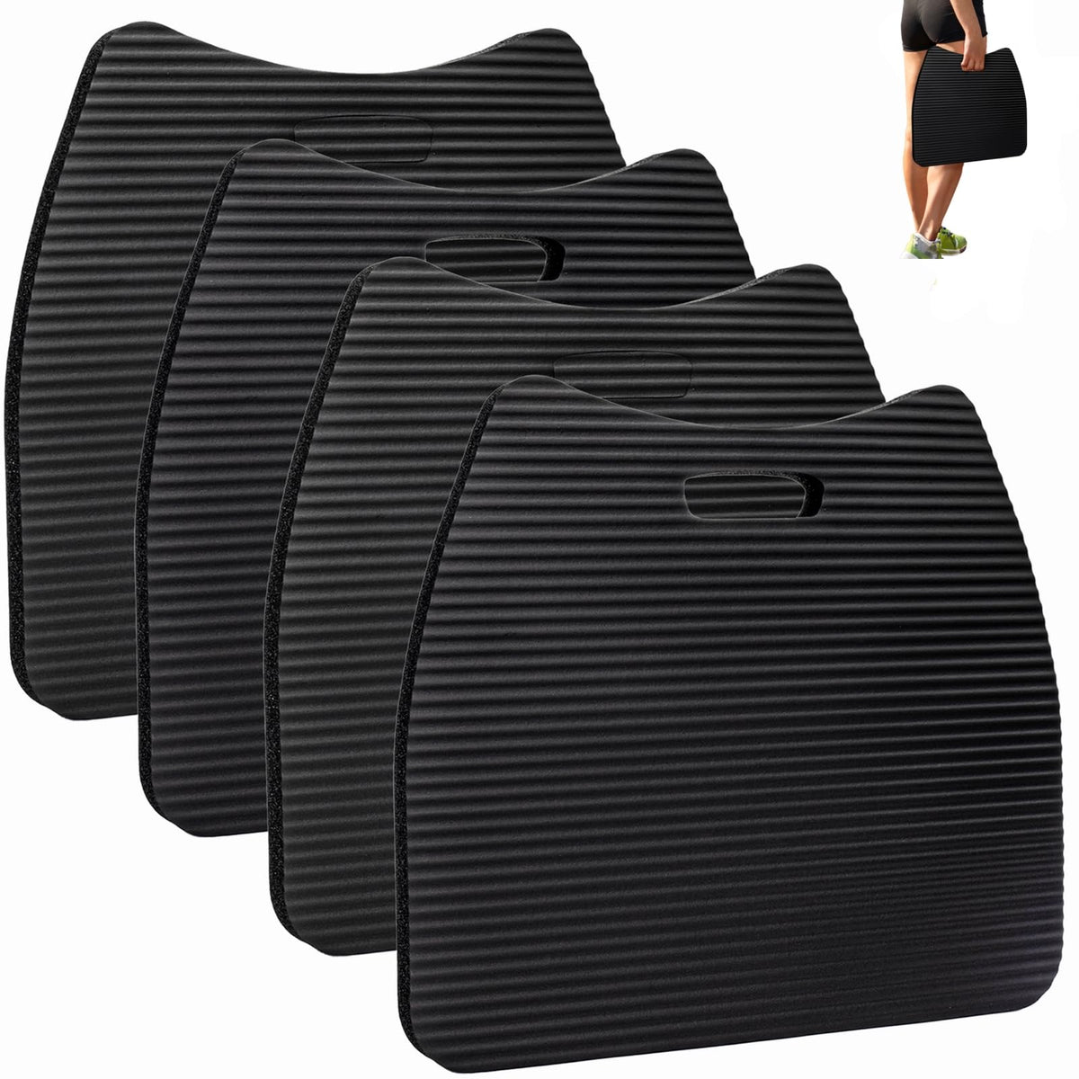 4 Pack Waterproof Portable Foam Stadium Seat Cushion with Handle G47035