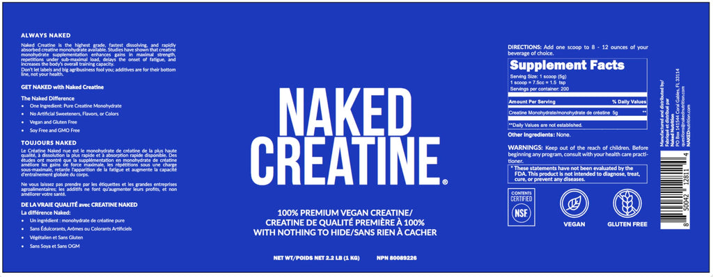 Micronized Creatine Monohydrate 1,000g Vegan Non-GMO M578720