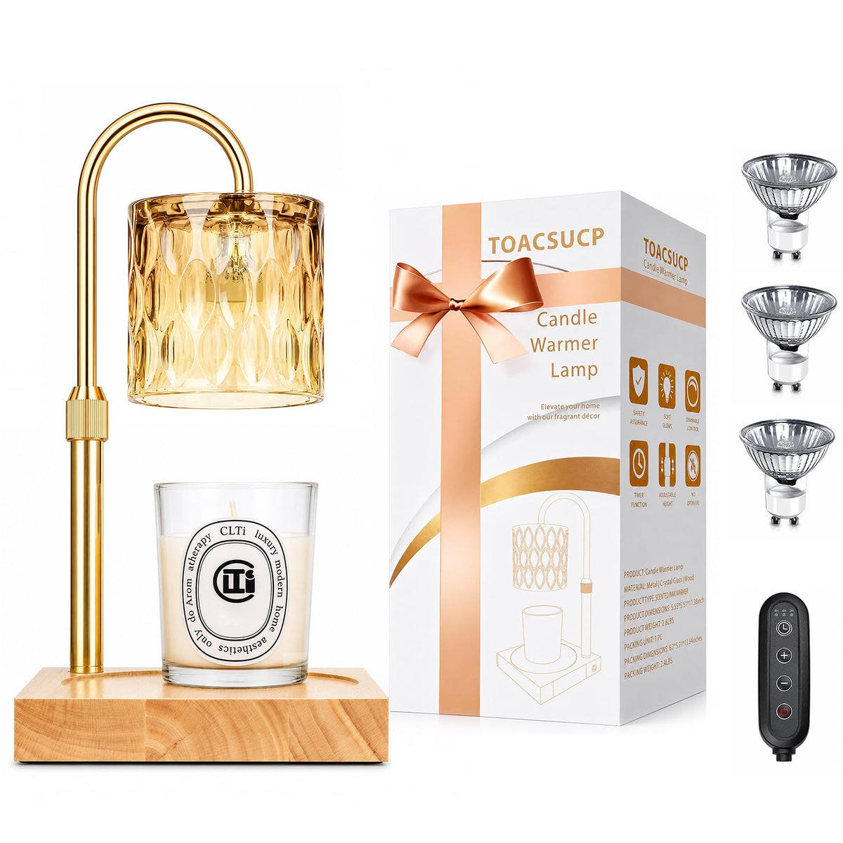 Adjustable Dimmable Candle Warmer Lamp with Timer J8787