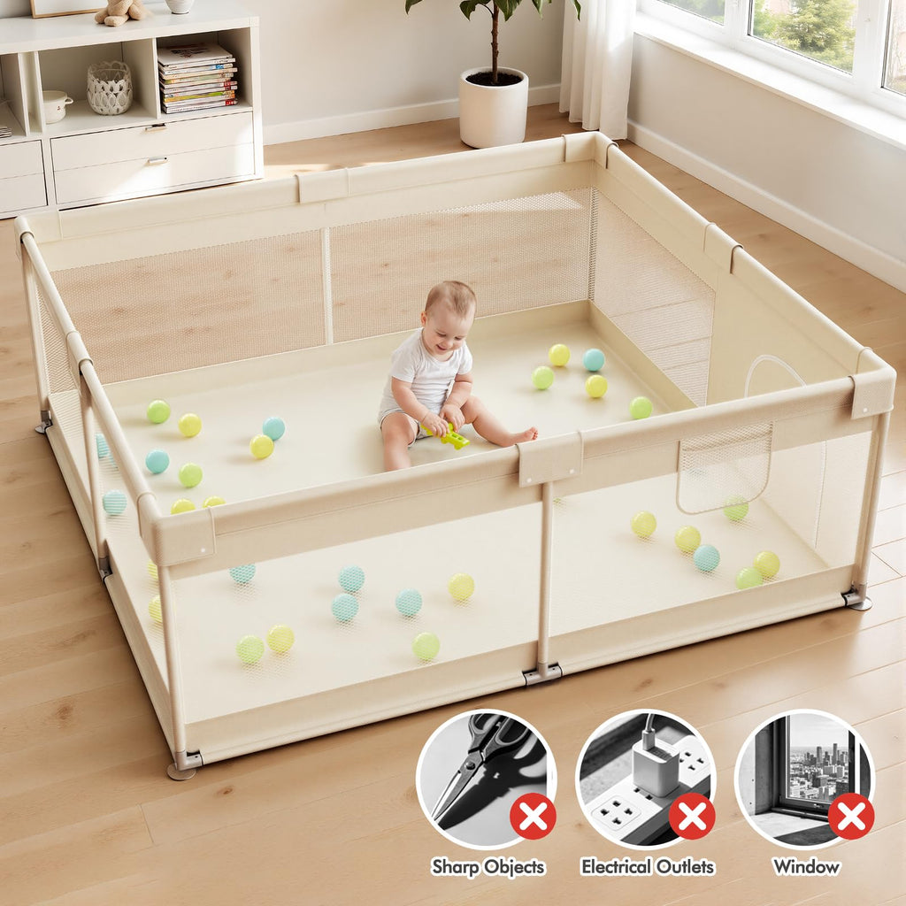 Beige Small Baby Playpen A44525
