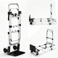 Folding Hand Truck 600lbs Capacity Heavy Duty Convertible Dolly with Retractable Handle and 4 Rubber Wheels Q658065