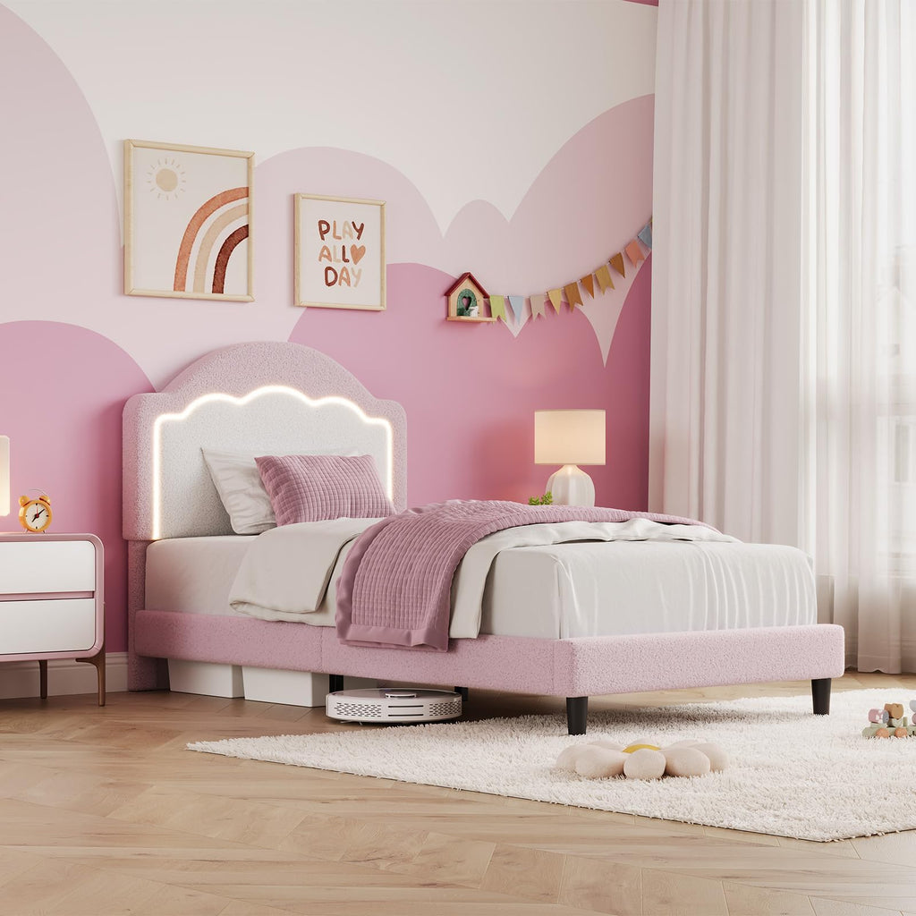 Velvet Upholstered Twin Bed Frame B247