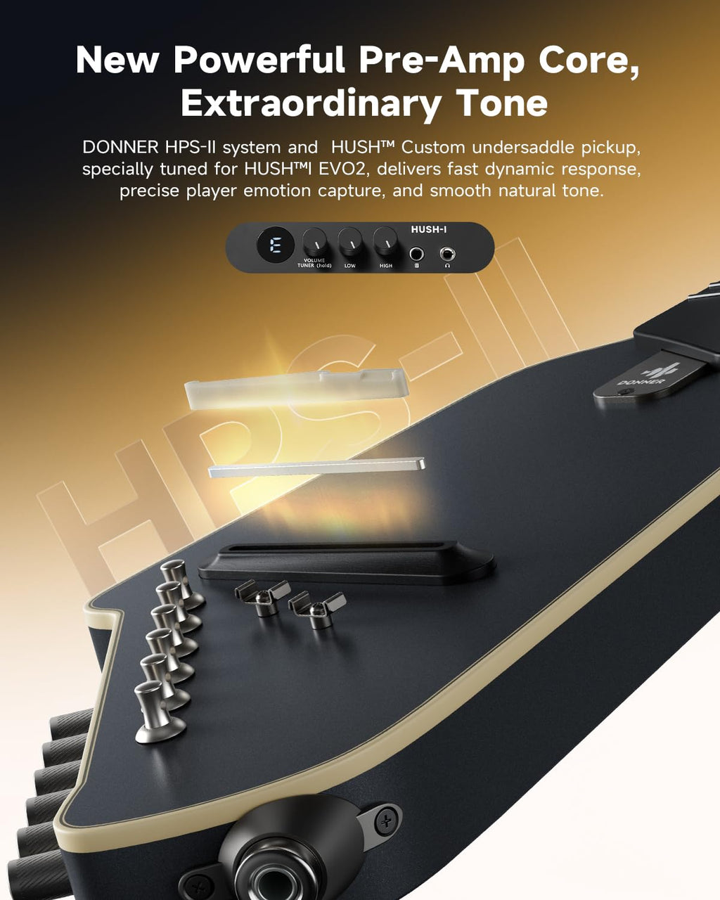 Black Acoustic Electric Travel Guitar F4473