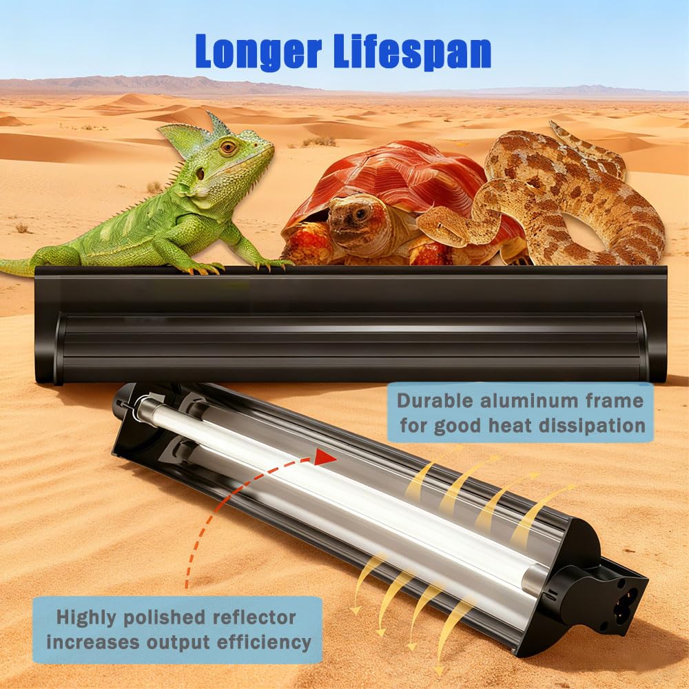 15W 10.0 UVB Reptile Light Fixture 18 Inch E956