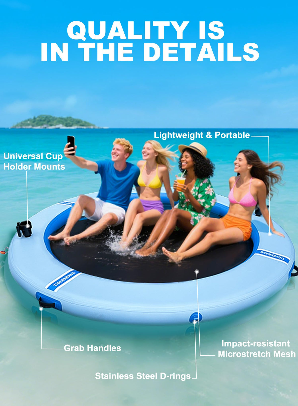 Inflatable Water Hammock with Cup Holder U827