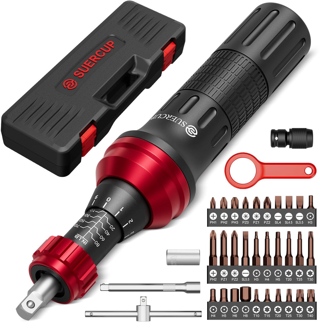 1/4" 10-80In.lb Torque Wrench Screwdriver 36 PCS Set Z5465