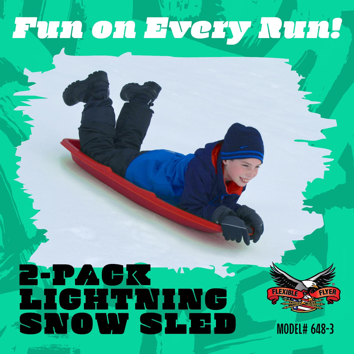 Red 48 Inch Plastic Toboggan Snow Sled Y11606