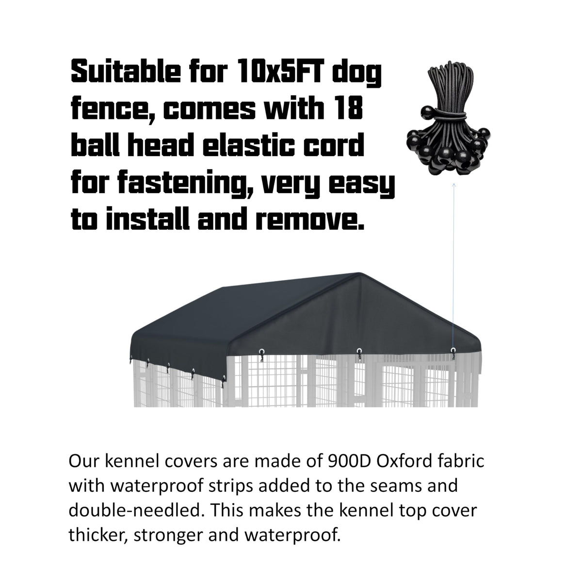 5x10 FT Waterproof Dog Kennel Cover N8329