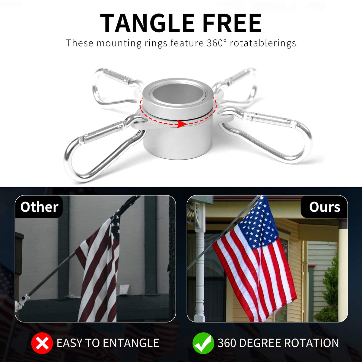 6 Ft Stainless Steel Flag Pole Kit with 3x5 Ft Nylon Flag K20769