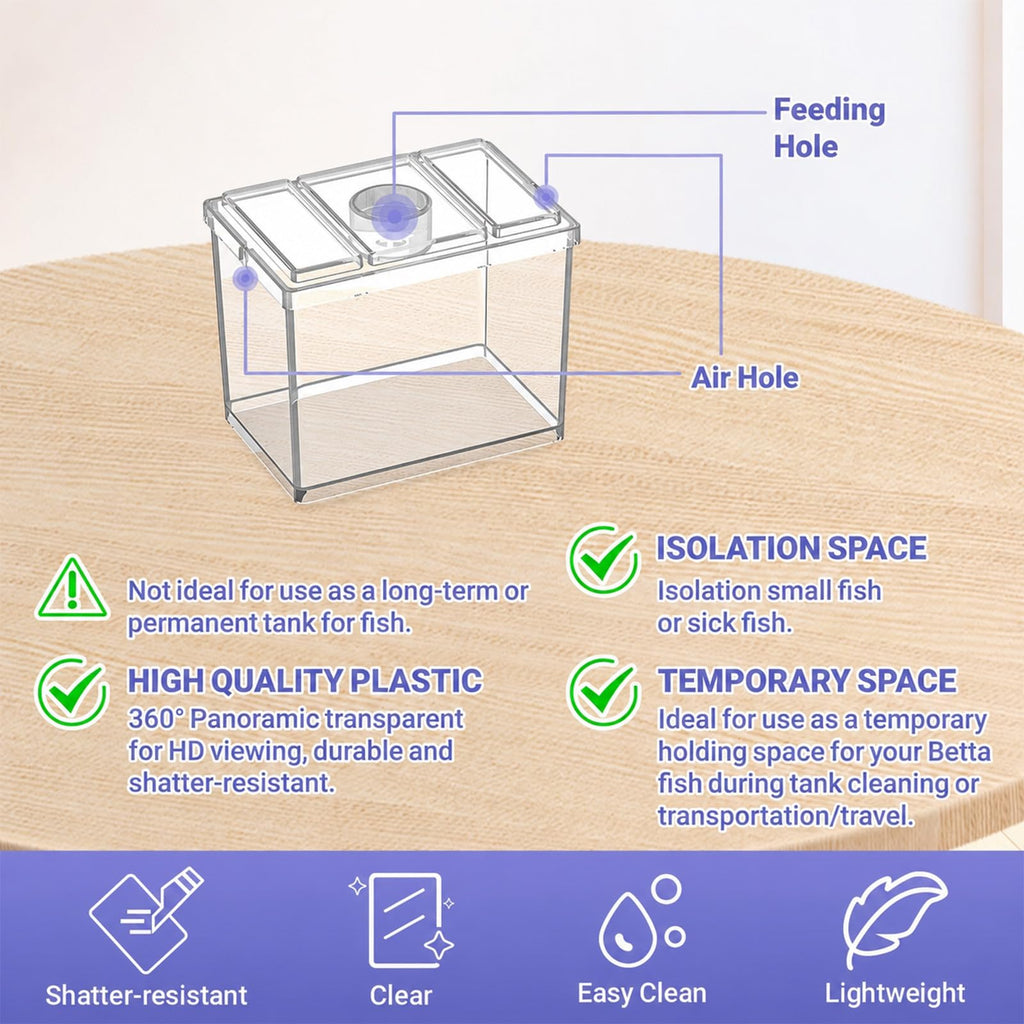 Mini Betta Fish Tank Kit with LED Light Base W477