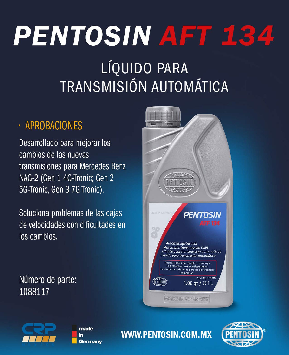ATF 134 Automatic Transmission Fluid Red 1 Liter W521691