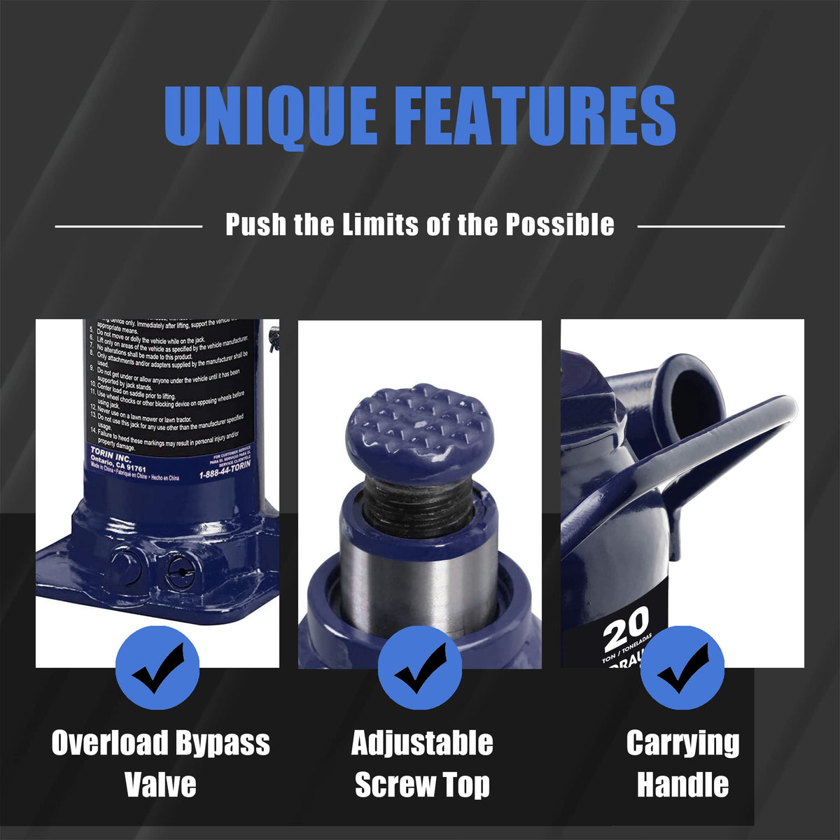 20 Ton Low Profile Car Bottle Jack Q10319
