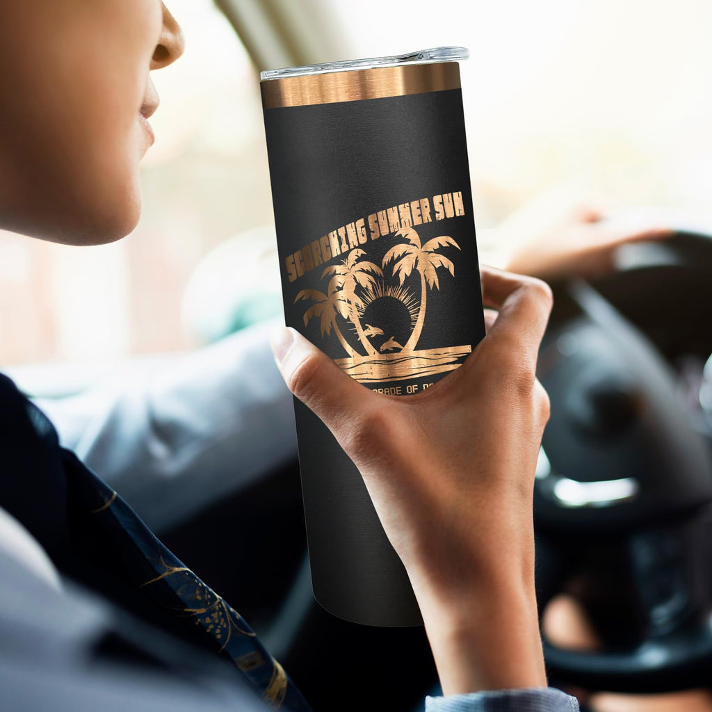 20 oz Skinny Tumblers with Lids and Straws Black C494531