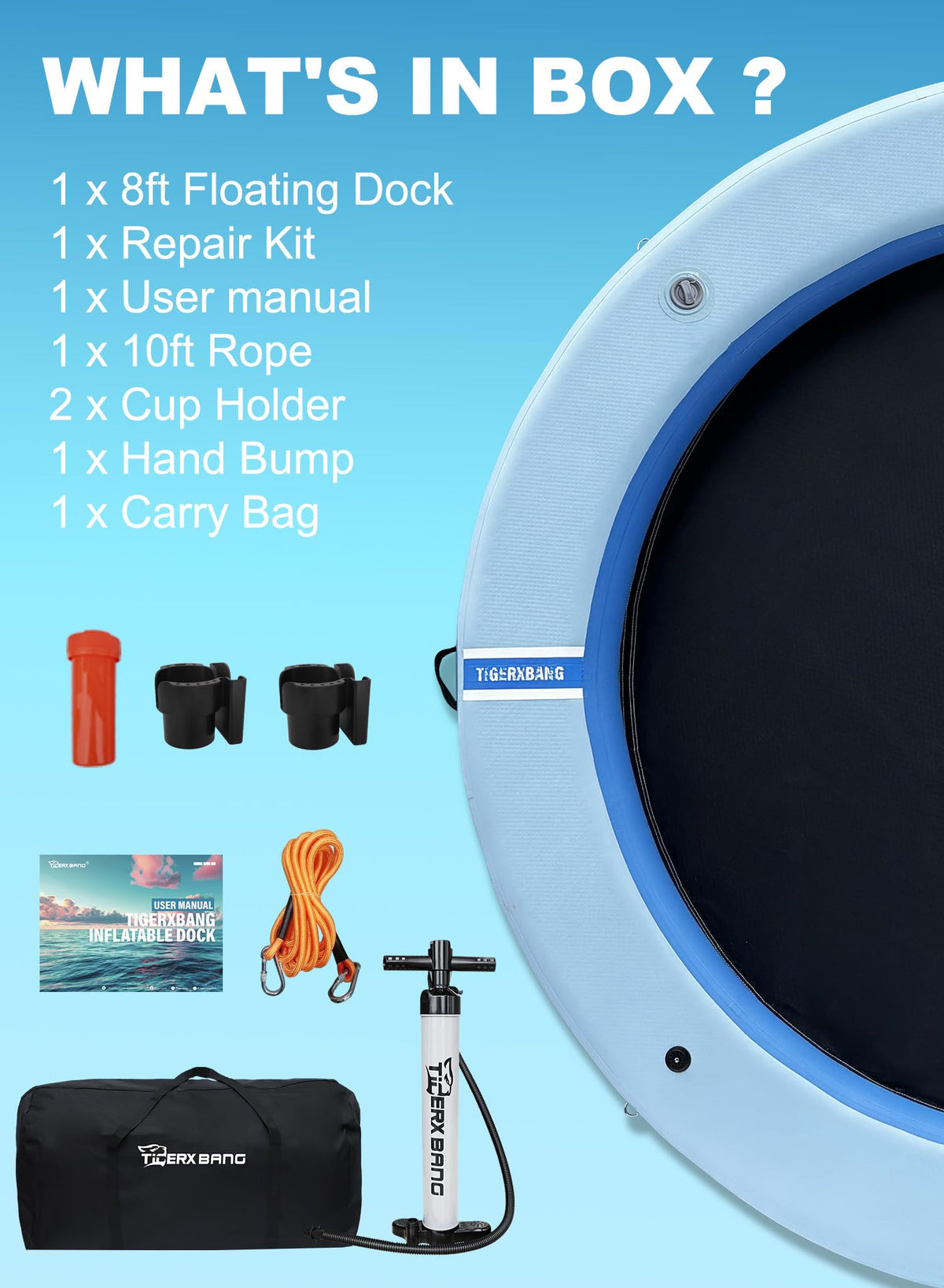 Inflatable Water Hammock with Cup Holder U827