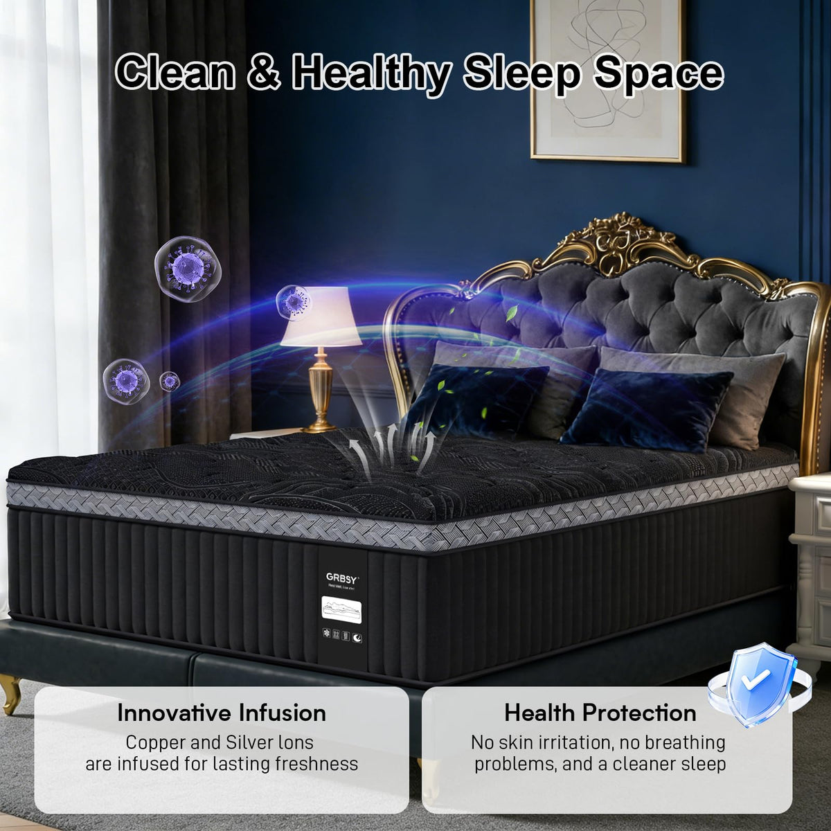 16 Inch Queen Size Hybrid Mattress in a Box O628