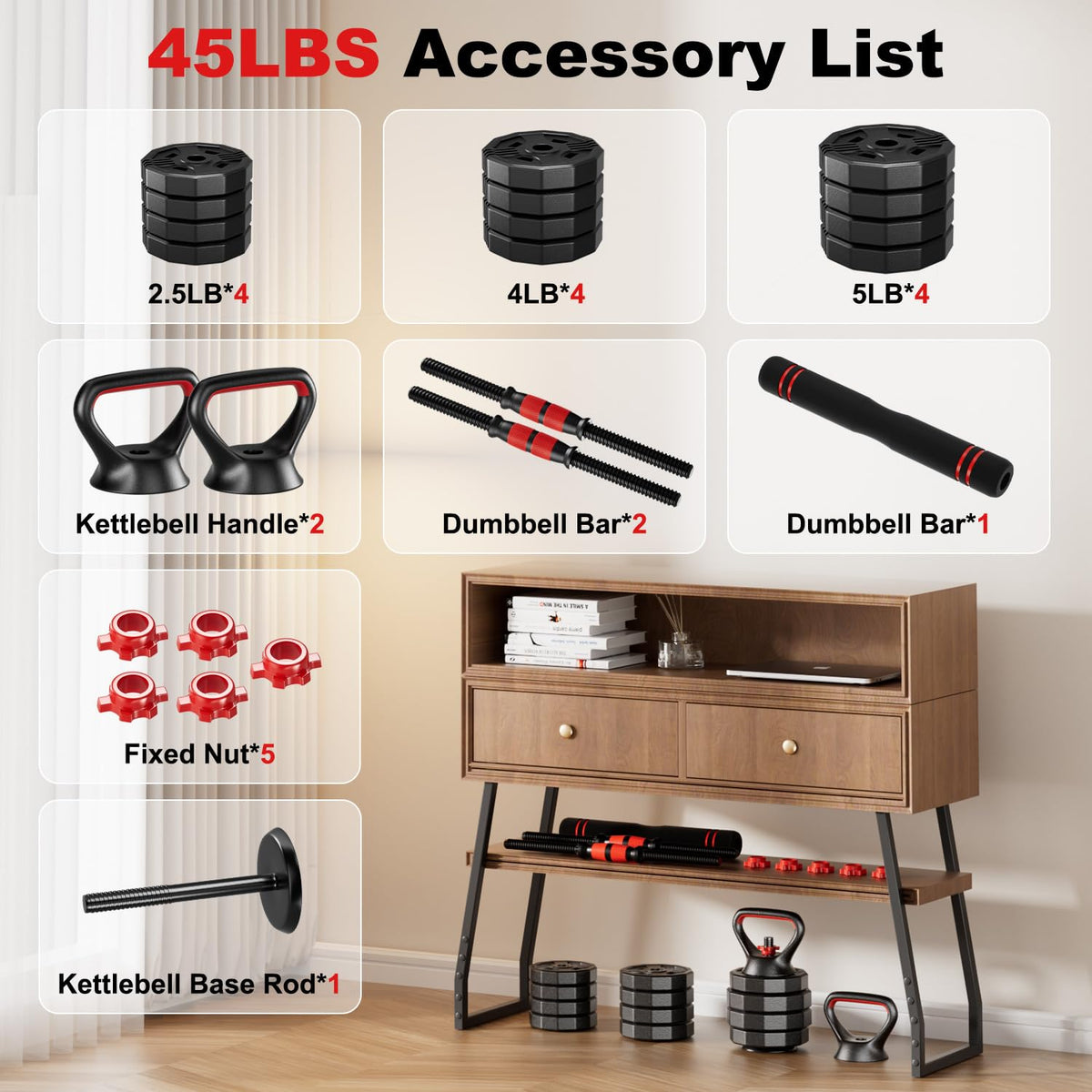 Adjustable Dumbbell Set 5in1 V87755