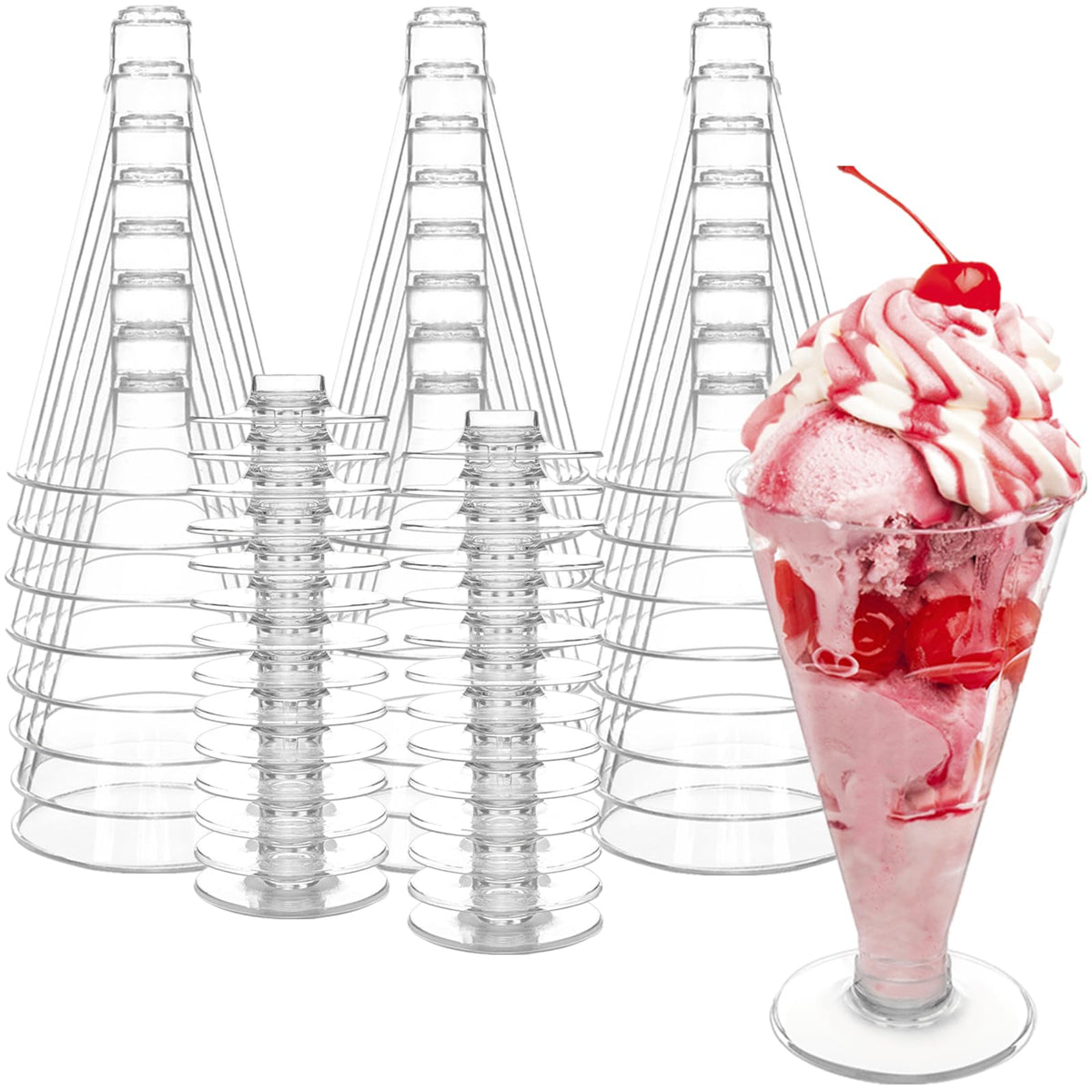 40 Pack 6 oz Disposable Plastic Martini Glasses O60273