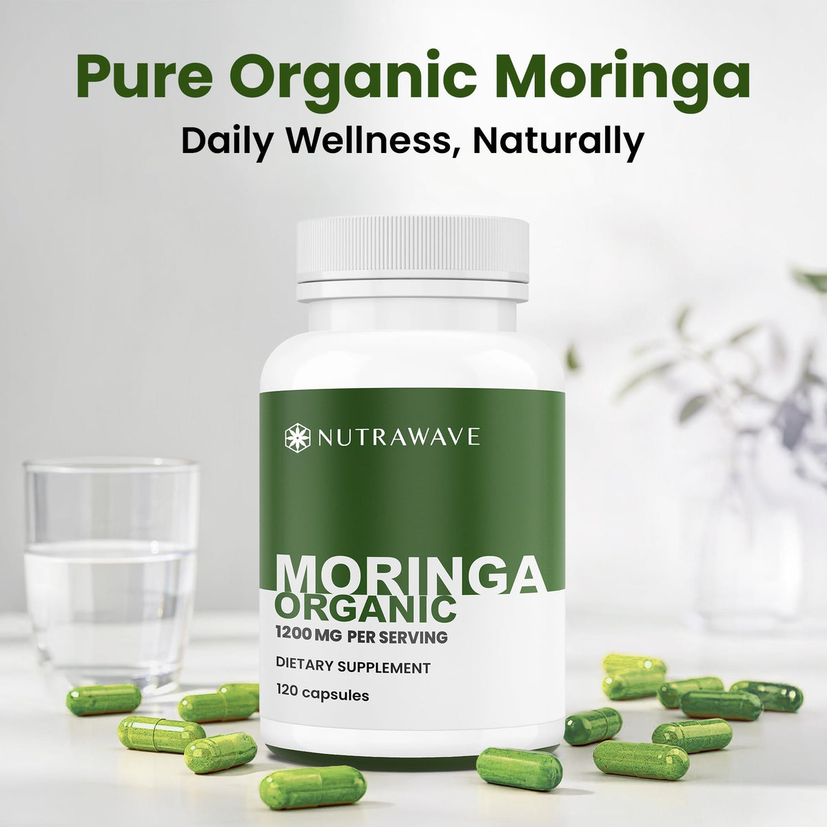 Organic Moringa Capsules 1200mg 120 Capsules V483