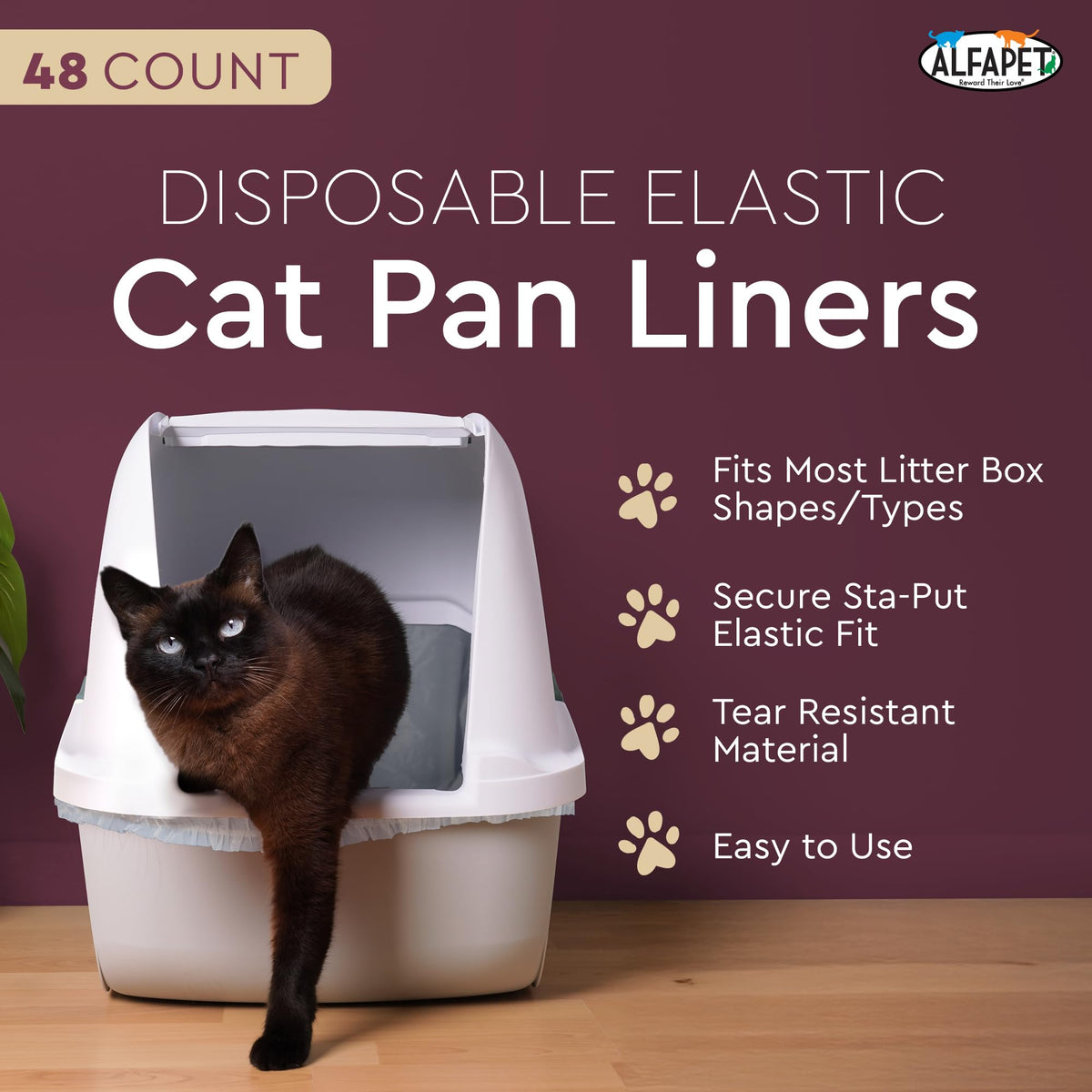 Cat Litter Box Disposable Elastic Liners 48 Count W19764