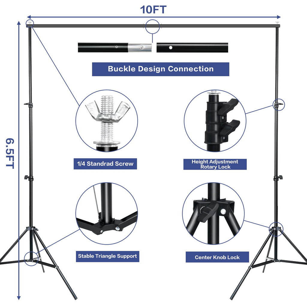 Adjustable Photo Backdrop Stand Kit with Carry Bag T41013