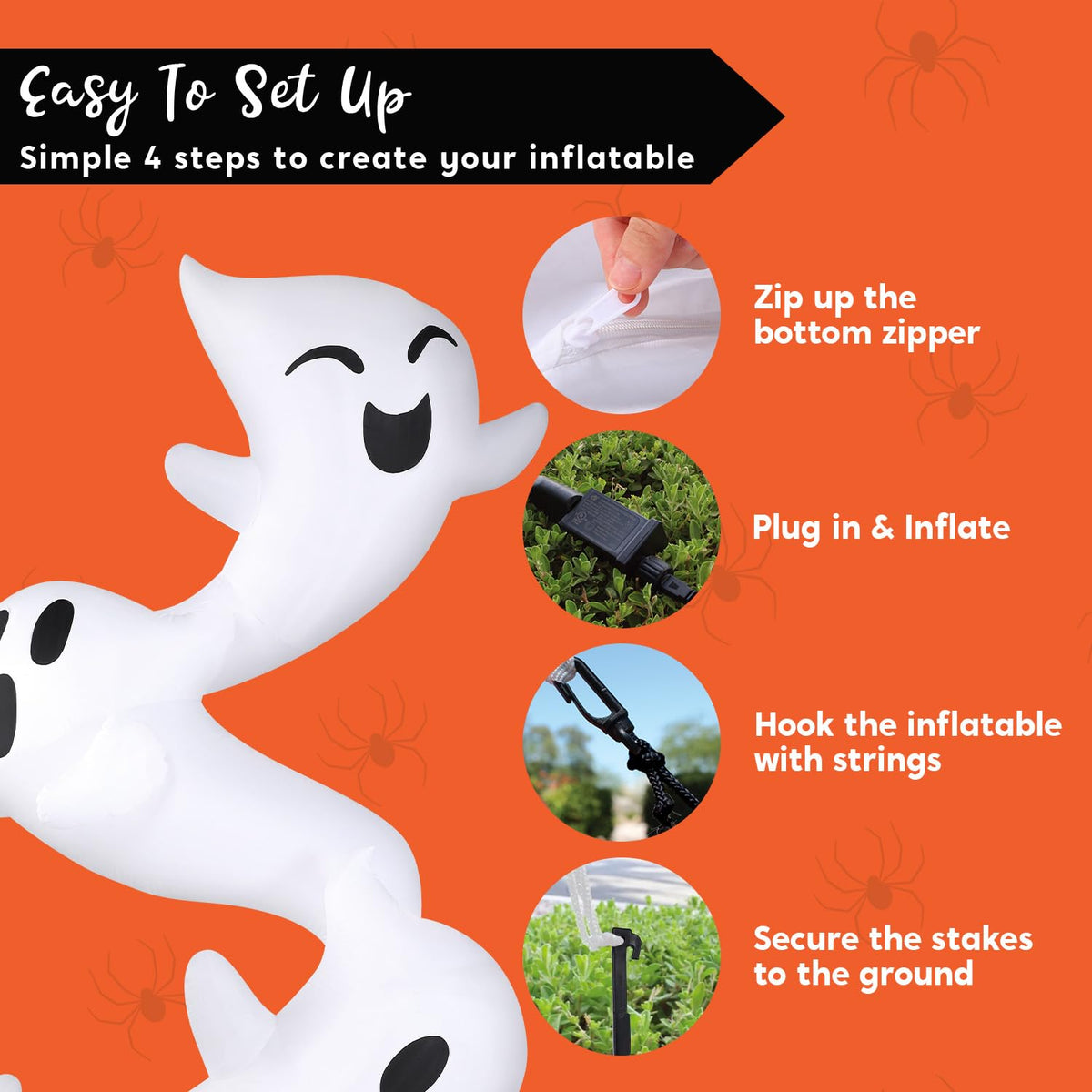 8ft Light Up Inflatable Ghosts H983