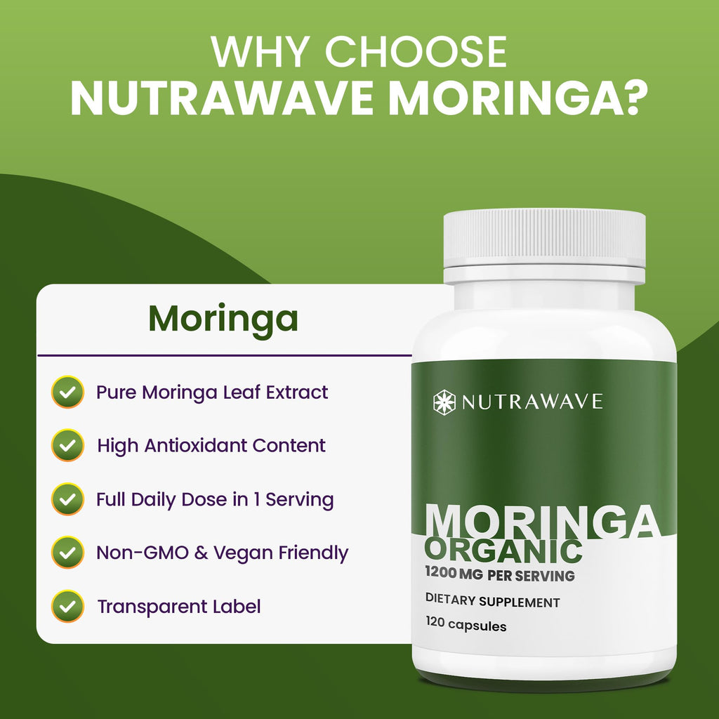 Organic Moringa Capsules 1200mg 120 Capsules V483
