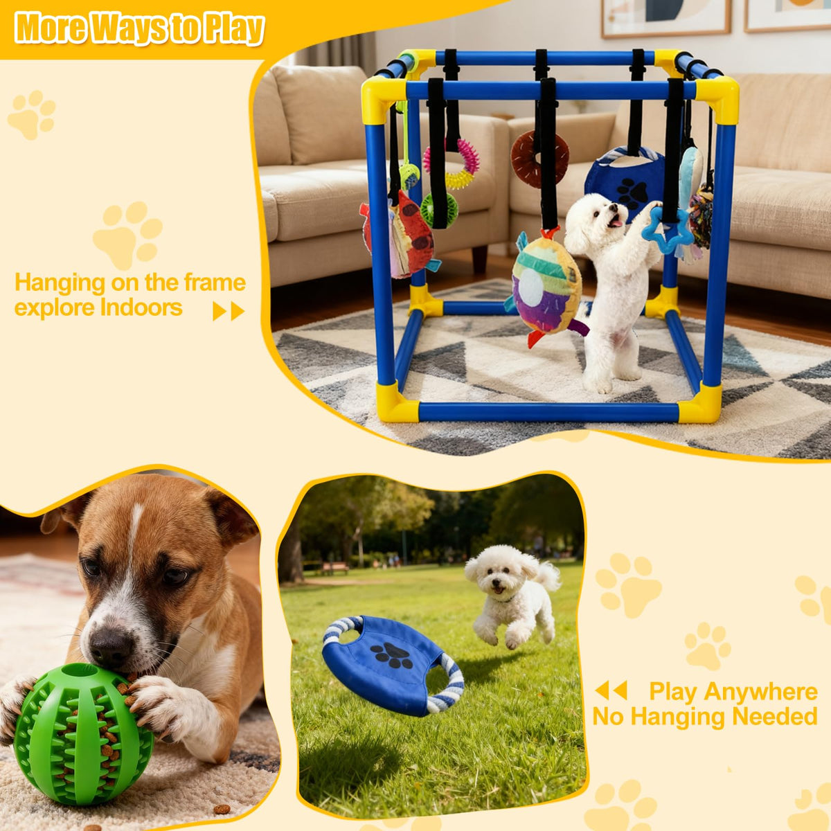 12 Toys Puppy Play Gym with Squeaky Toys P41284