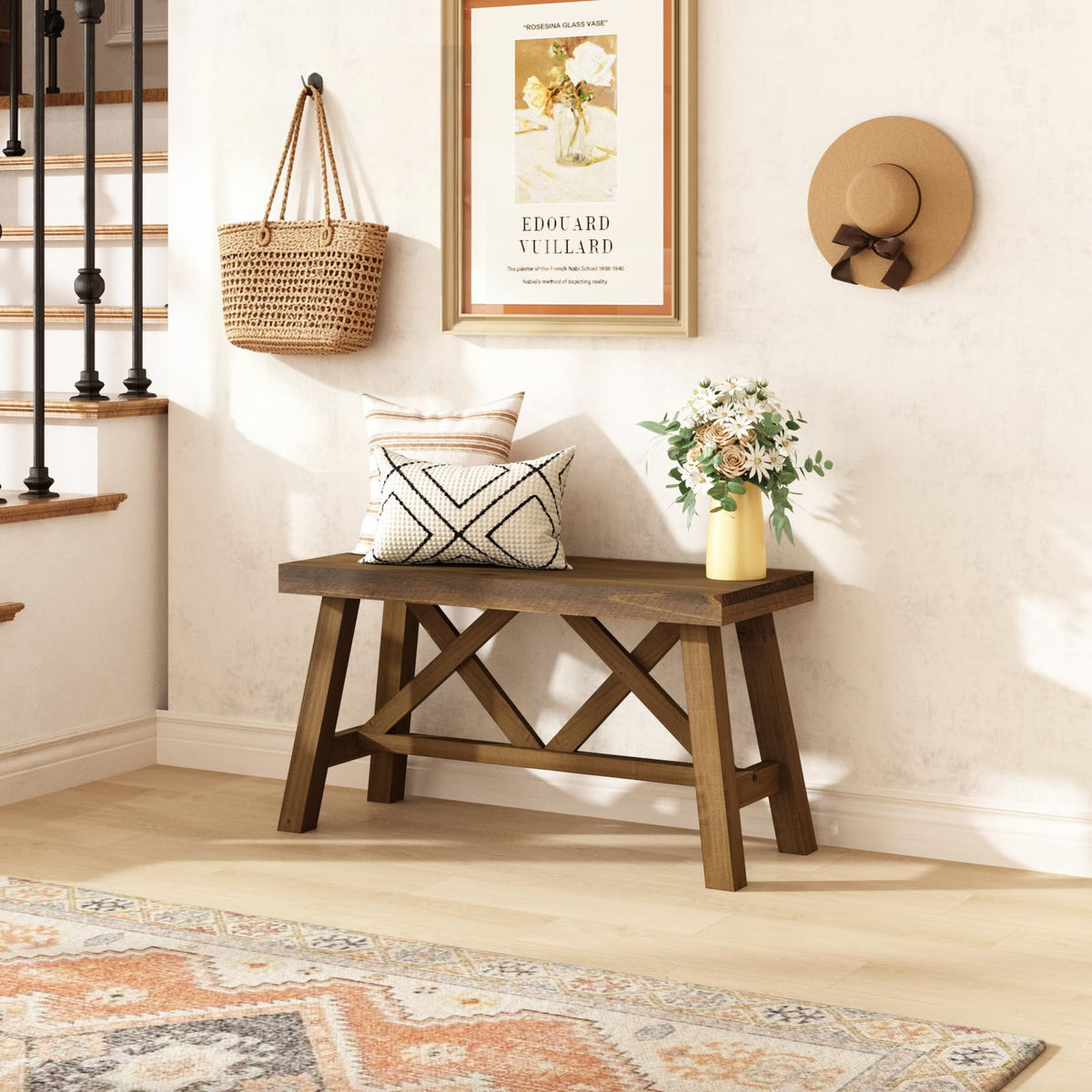 30" Solid Wood Bench Y581