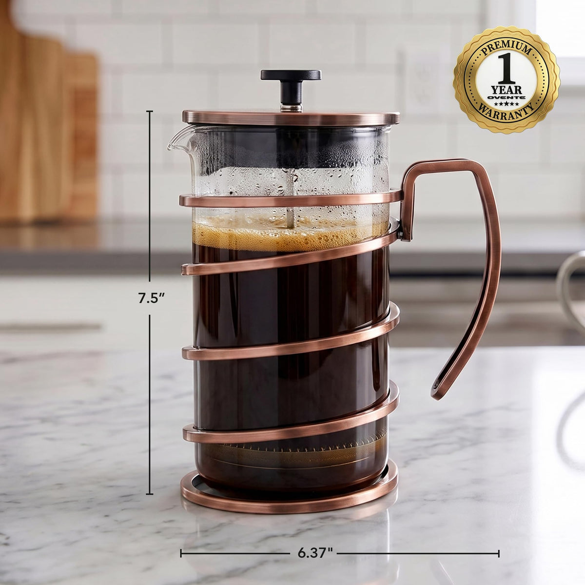French Press Coffee Maker 27oz with 4 Filters P58411