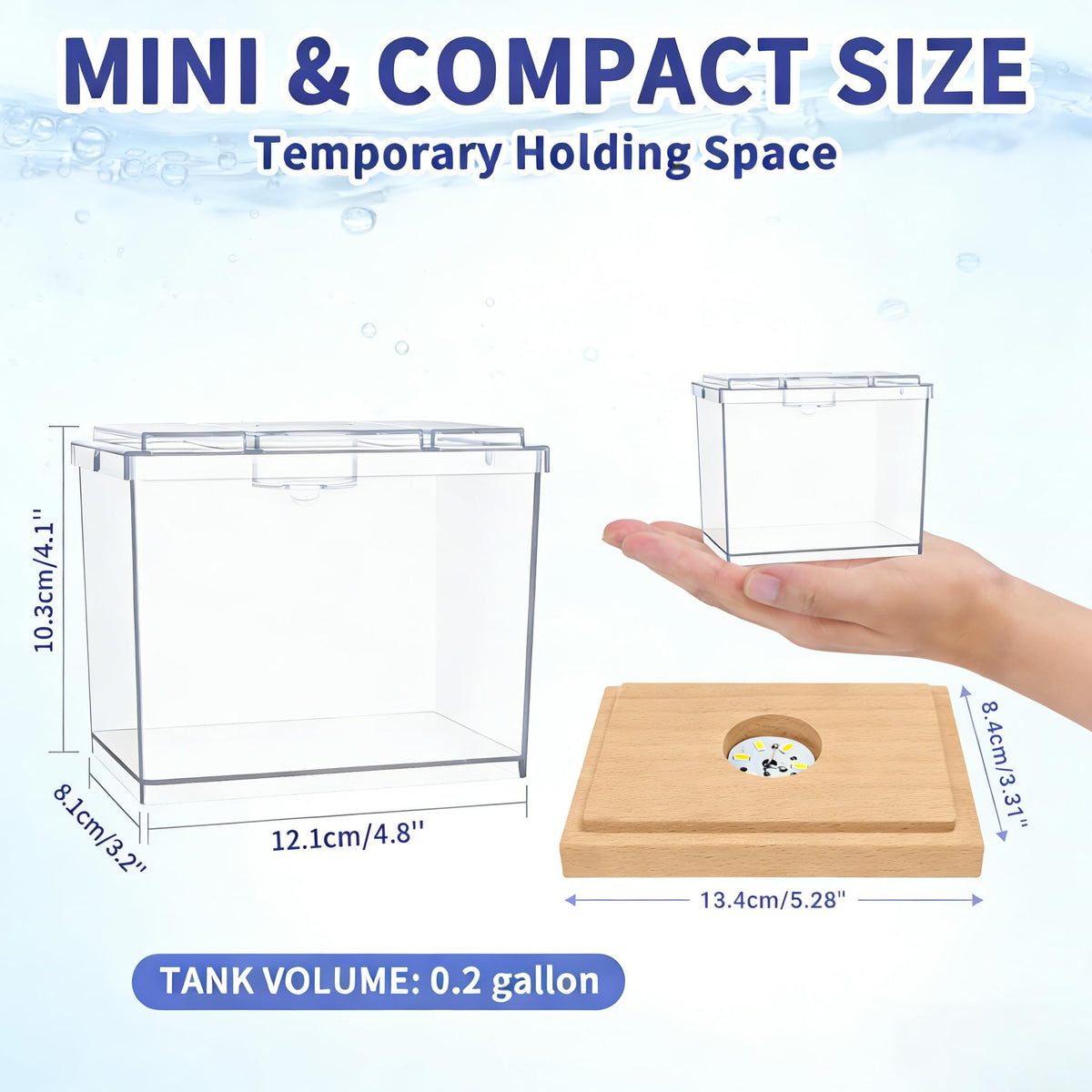 Mini Betta Fish Tank Kit with LED Light Base W477