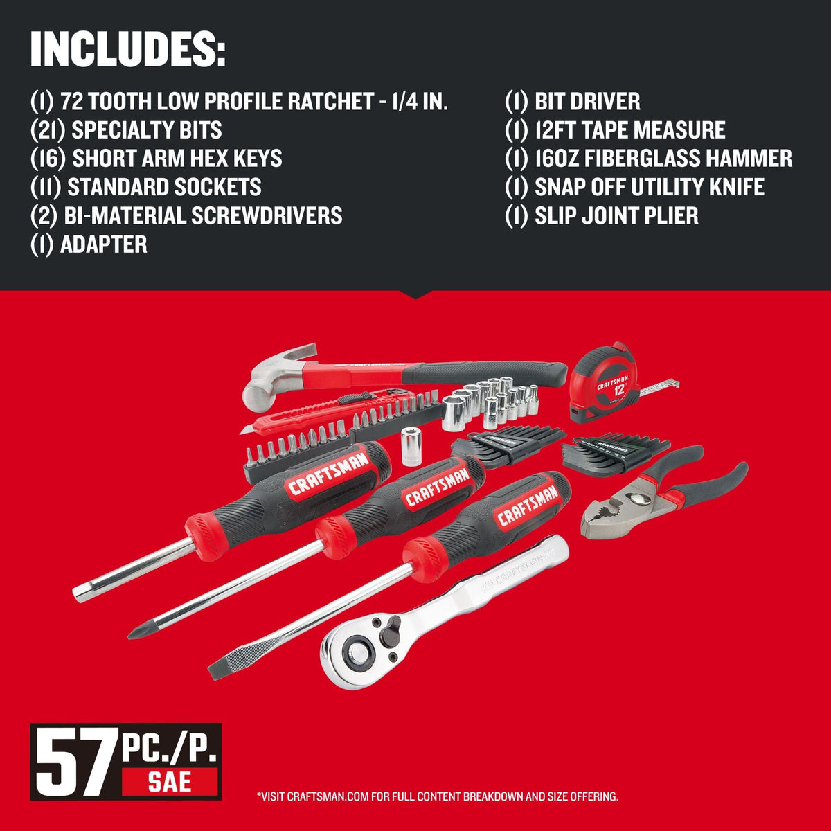 57 Piece Mechanics Tool Set X348889