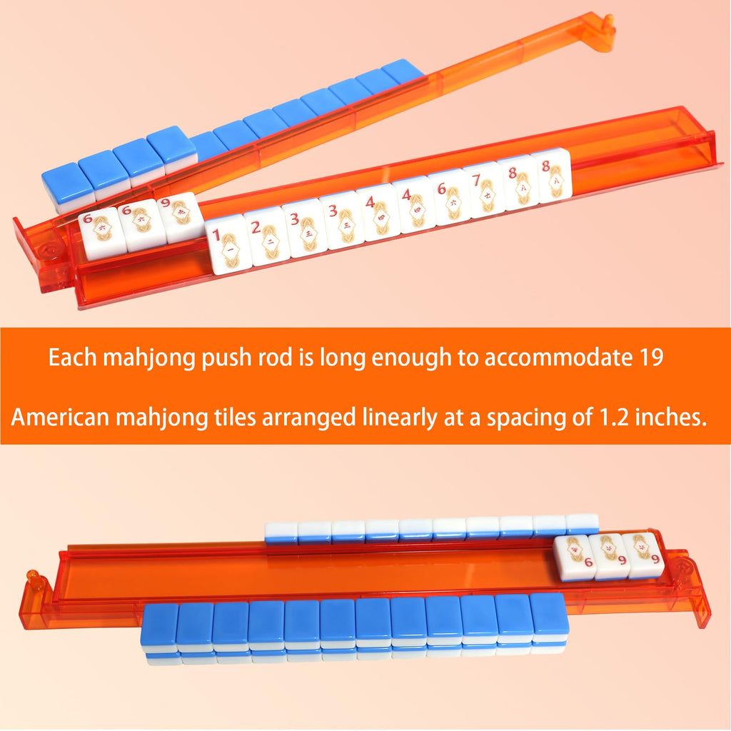 Set of 4 Compact Plastic Mahjong Racks with Pushers S810943