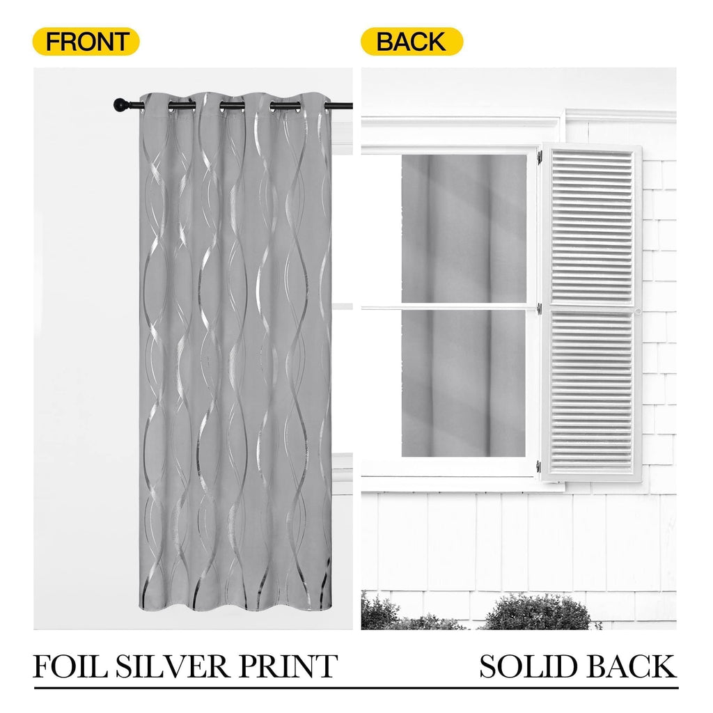 Silver Grey Pattern Curtains 52 x 84 Inch B375265