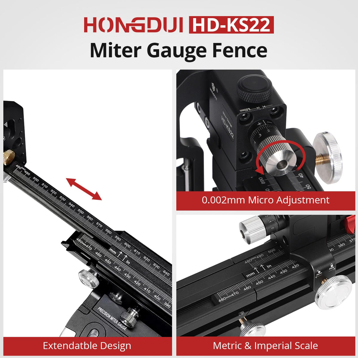 Table Saw Miter Gauge with Aluminum Extended Fence V94419