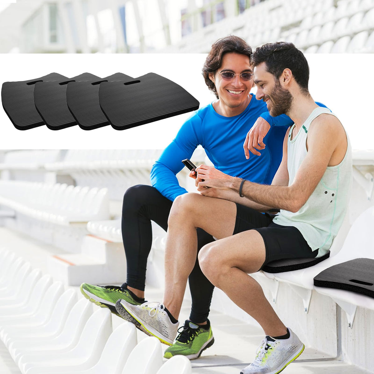 4 Pack Waterproof Portable Foam Stadium Seat Cushion with Handle G47035