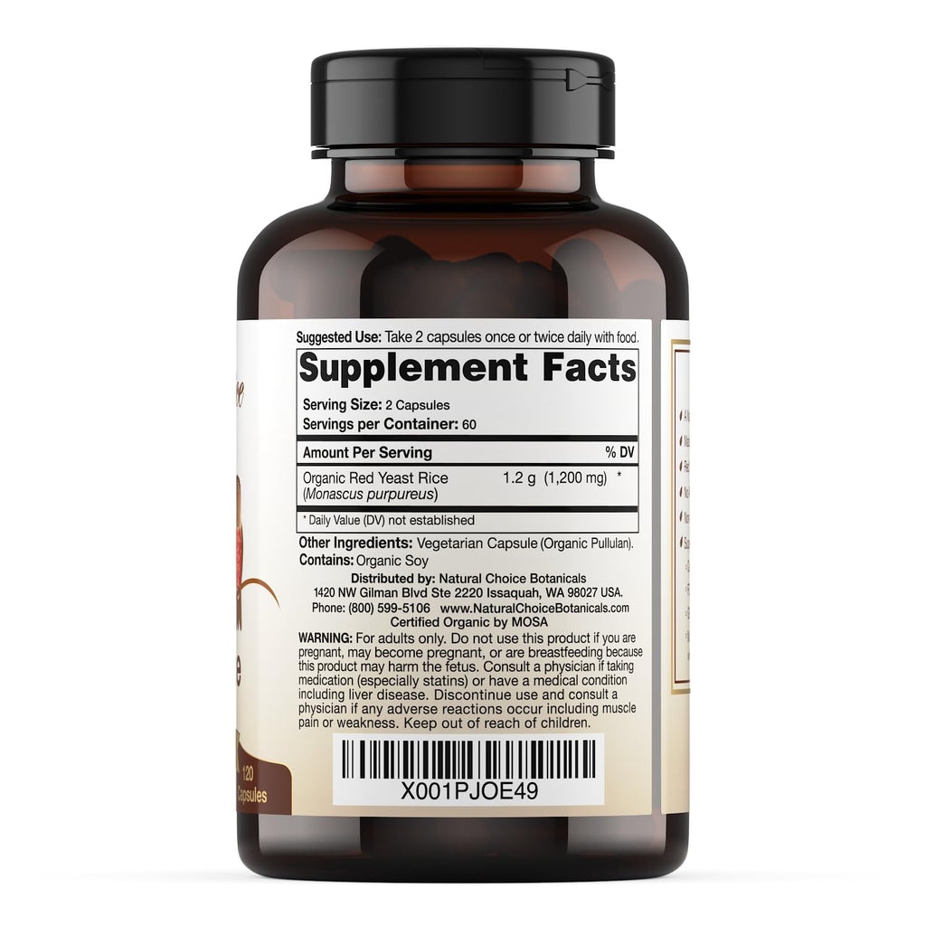 Organic Red Yeast Rice Supplement, 120 Capsules L464861