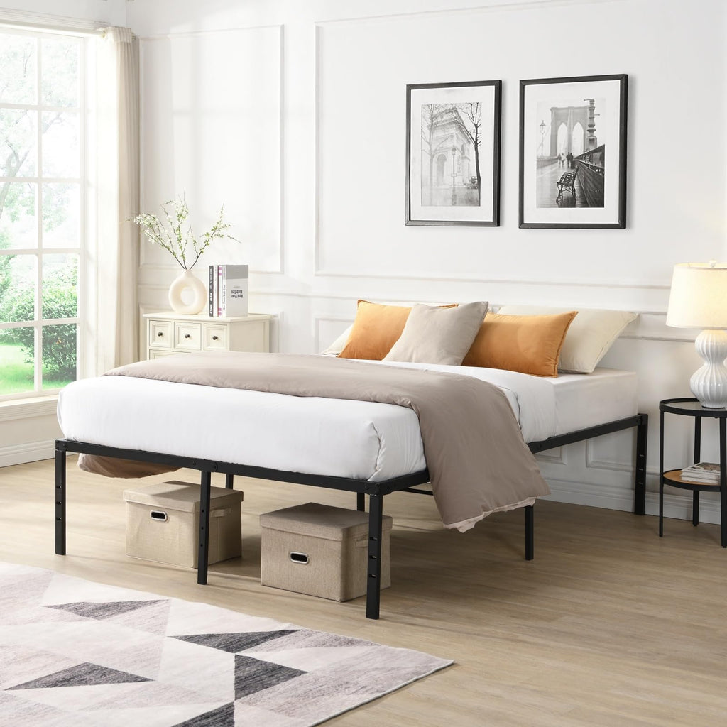 Black Queen Metal Platform Bed Frame I707