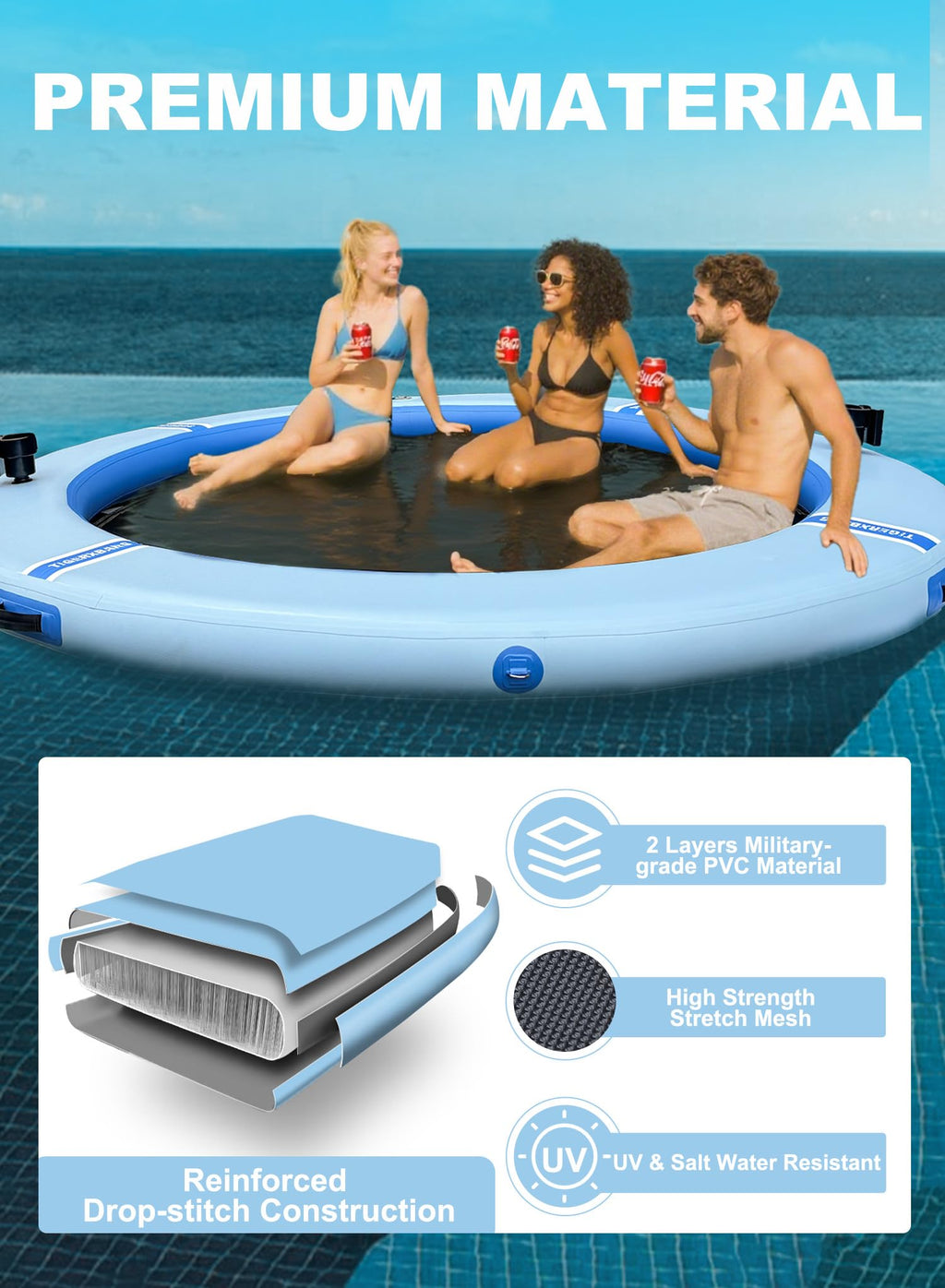 Inflatable Water Hammock with Cup Holder U827